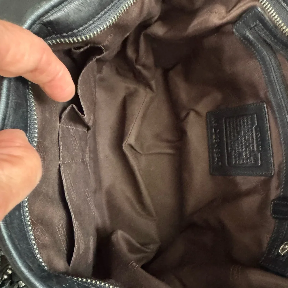 Coach Black Soft Leather Bag Satchel with Adjustable Straps EUC - Picture 10 of 10